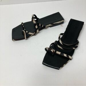 Black / White Strappy Sandals-8